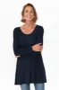 Leanne Dark Navy Bamboo Tunic Top sold by Blue Bungalow