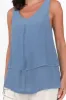 Alethia Steel Cotton Blend Layered Tank sold by Blue Bungalow
