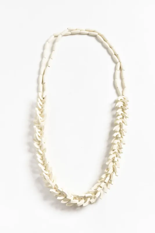 Sidonia Cream Wooden Bead Necklace sold by Blue Bungalow