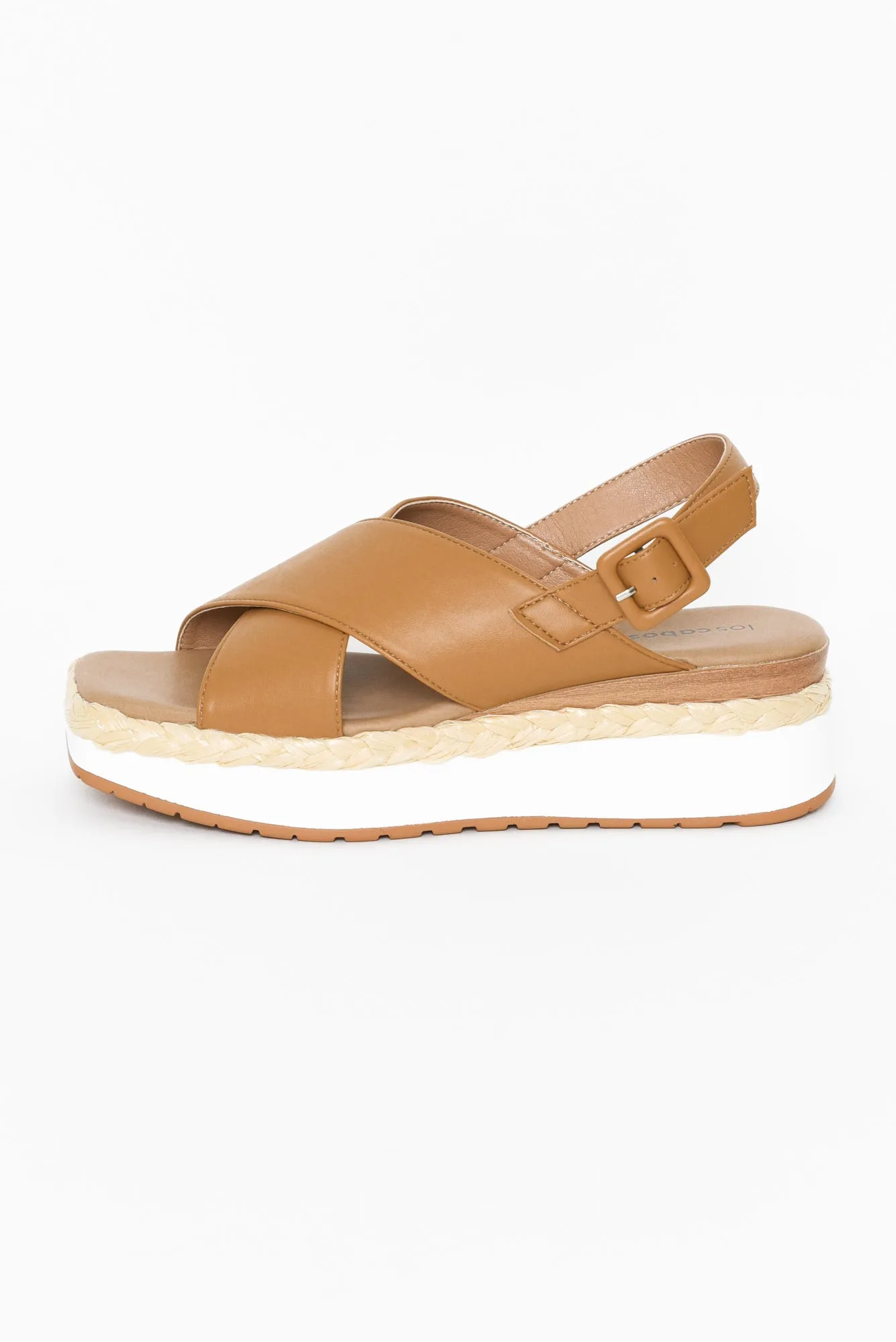 Page Tan Criss Cross Platform Sandal sold by Blue Bungalow product image thumbnail 2