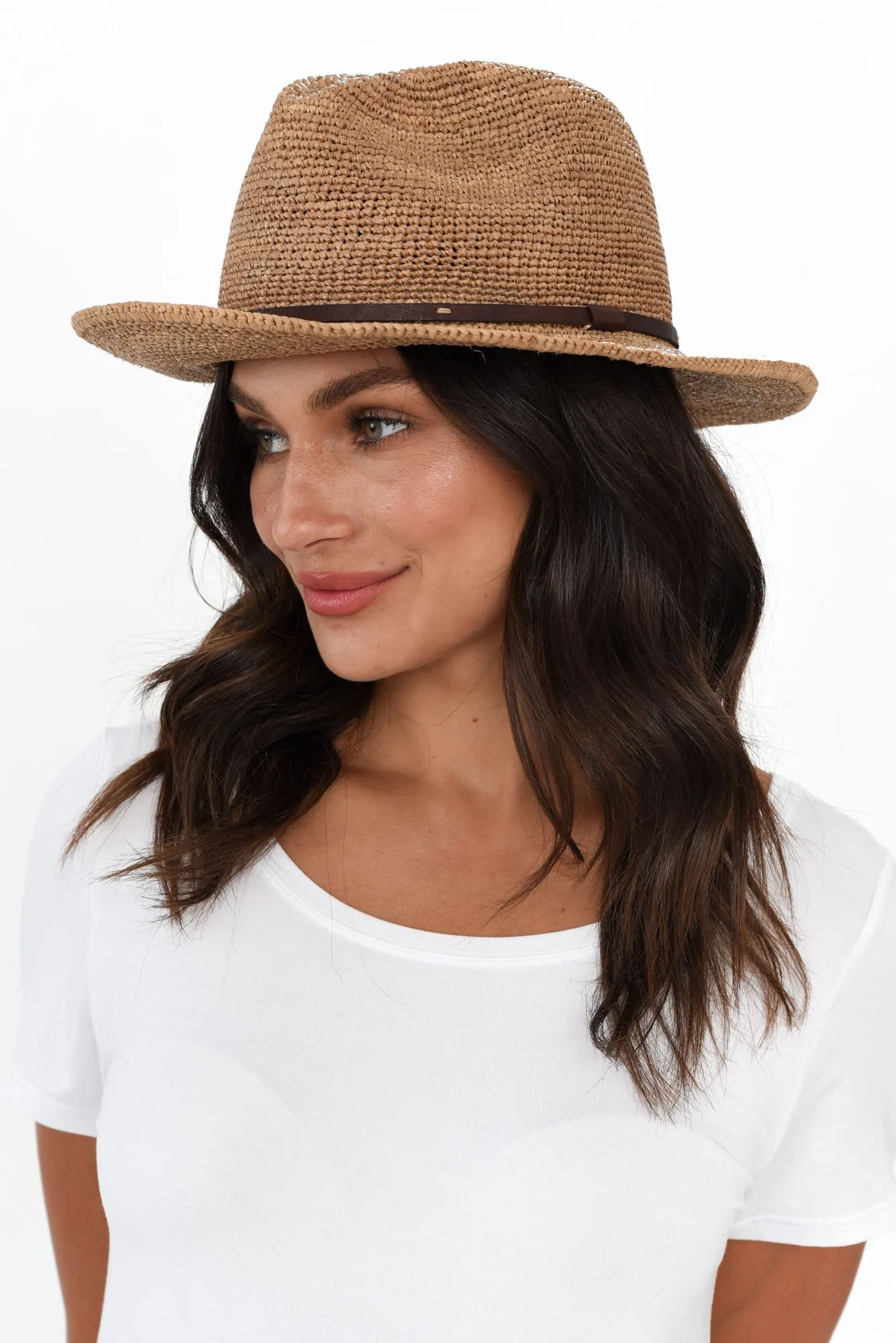 Ramse Tan Raffia Fedora sold by Blue Bungalow
