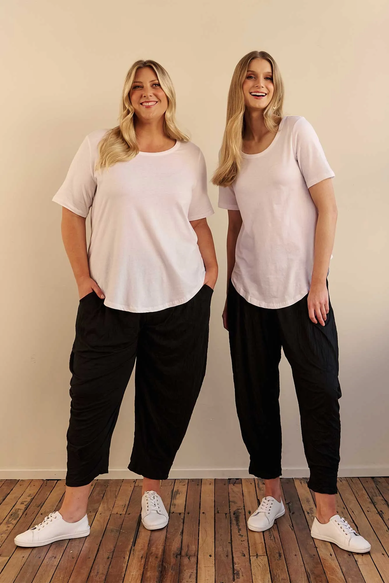 Rylee Black Crinkle Cotton Pants sold by Blue Bungalow