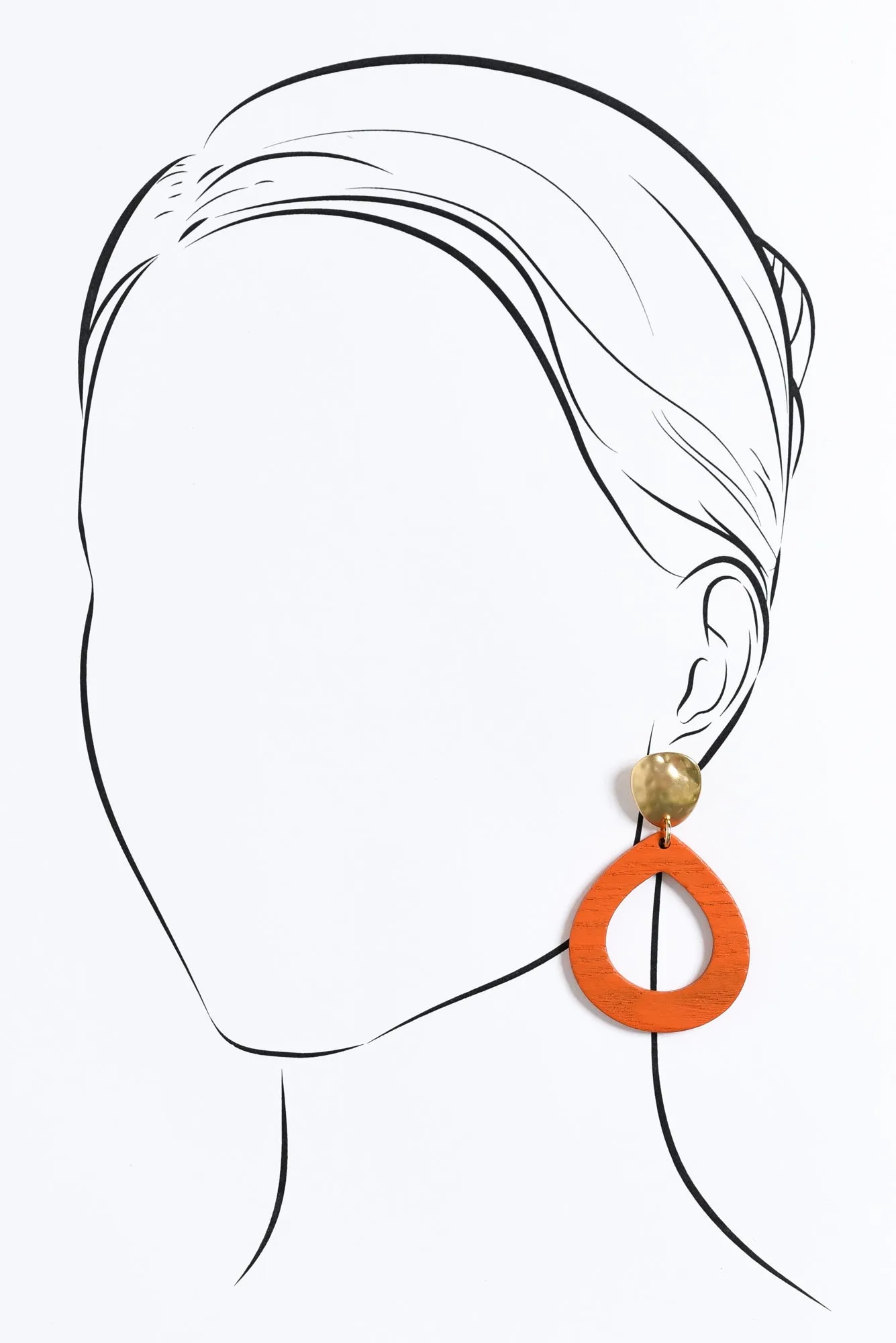 Tinsley Orange Wood Earrings sold by Blue Bungalow product image thumbnail 2