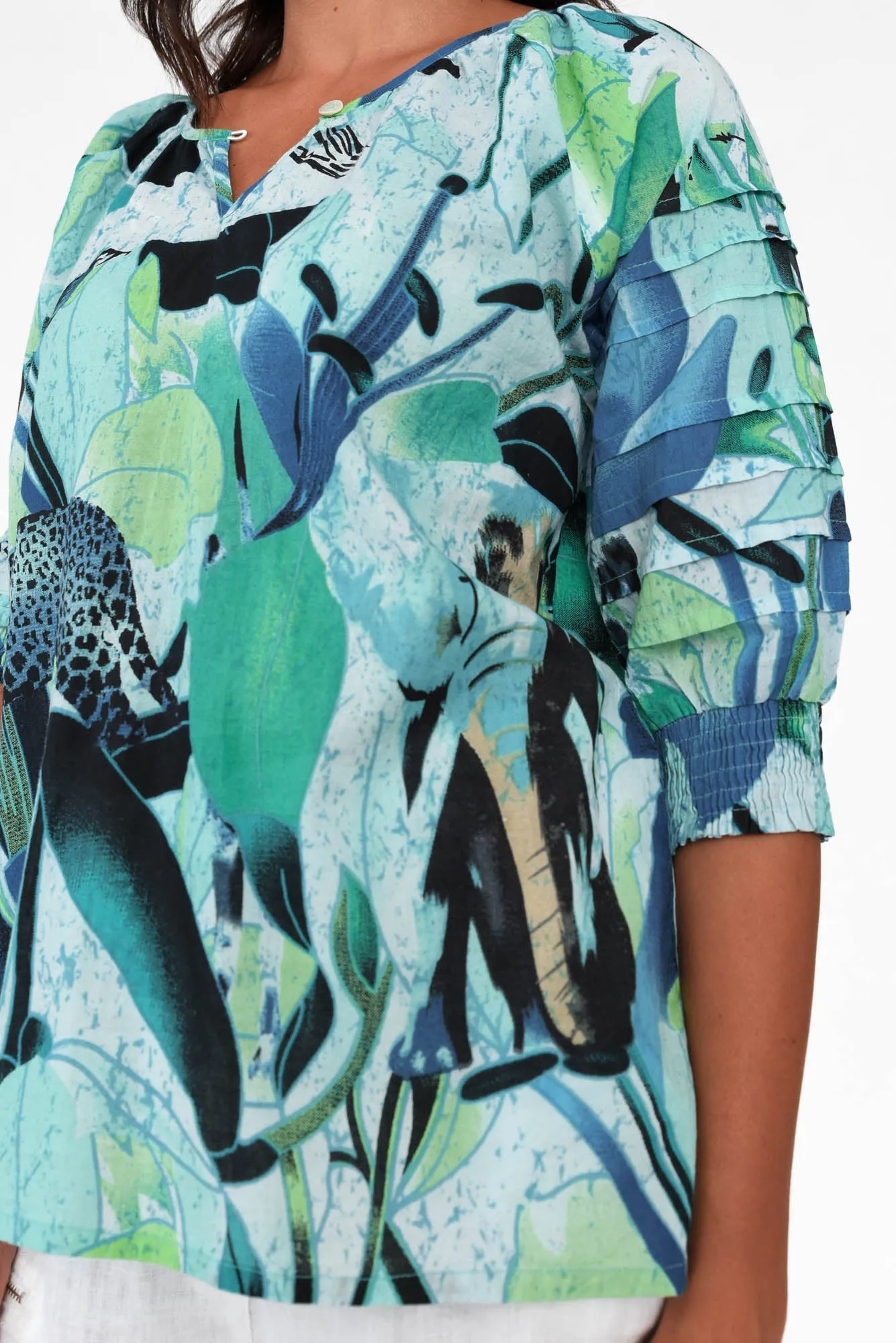 Priella Blue Jungle Cotton Top sold by Blue Bungalow product image thumbnail 5