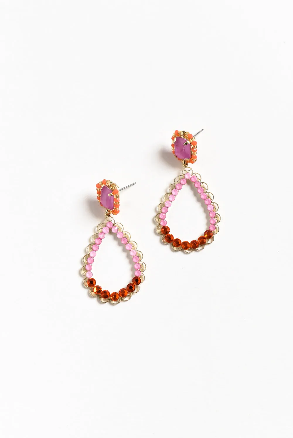 Aramis Pink Beaded Earrings sold by Blue Bungalow