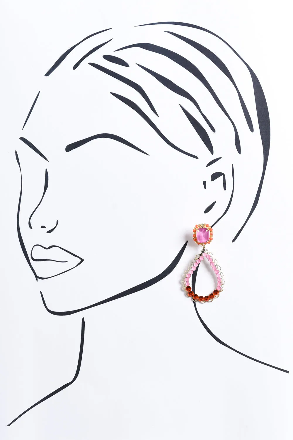 Aramis Pink Beaded Earrings sold by Blue Bungalow product image thumbnail 2