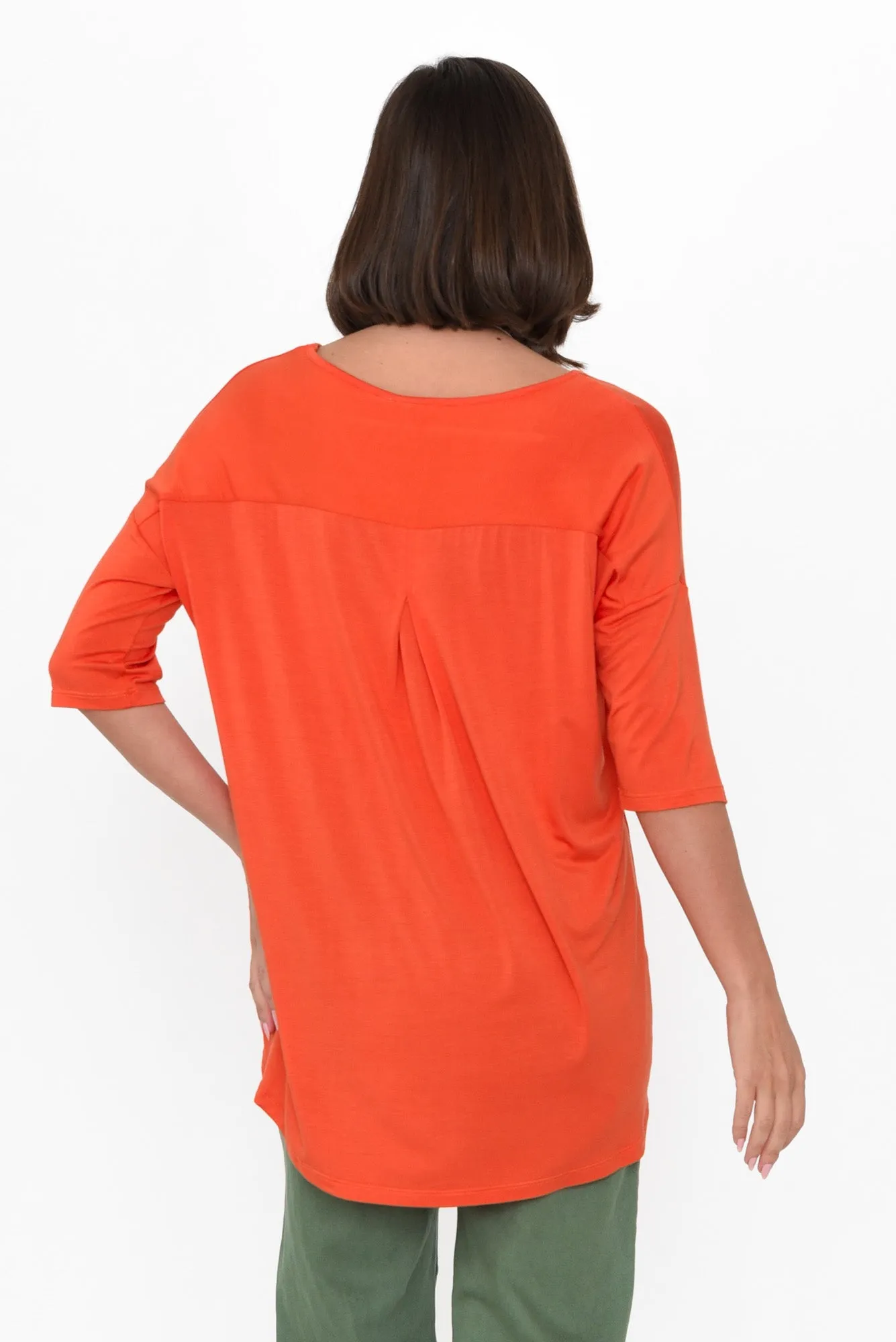 Brielle Orange Bamboo V Neck Top sold by Blue Bungalow product image thumbnail 4