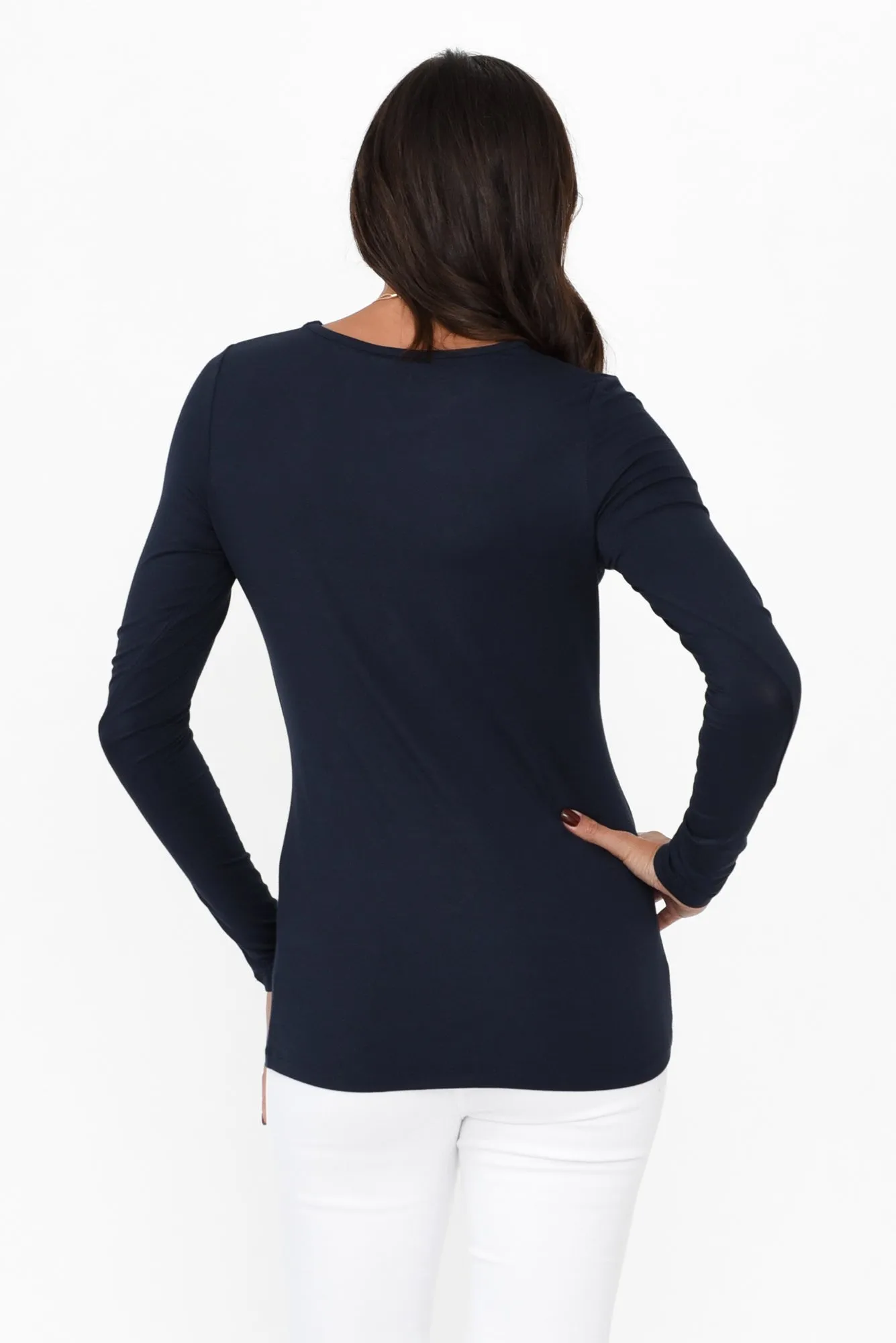 Jett Navy Bamboo Long Sleeve Top sold by Blue Bungalow product image thumbnail 4