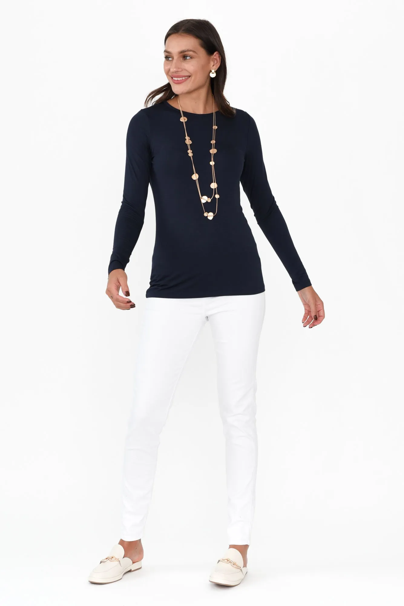 Jett Navy Bamboo Long Sleeve Top sold by Blue Bungalow product image thumbnail 2