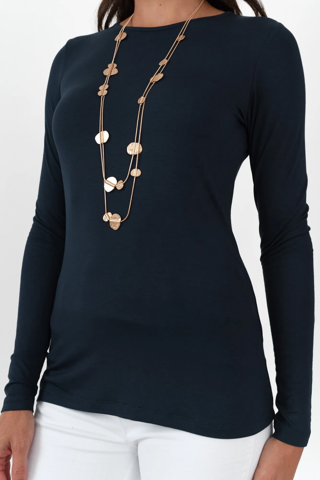 Jett Navy Bamboo Long Sleeve Top sold by Blue Bungalow product image thumbnail 5