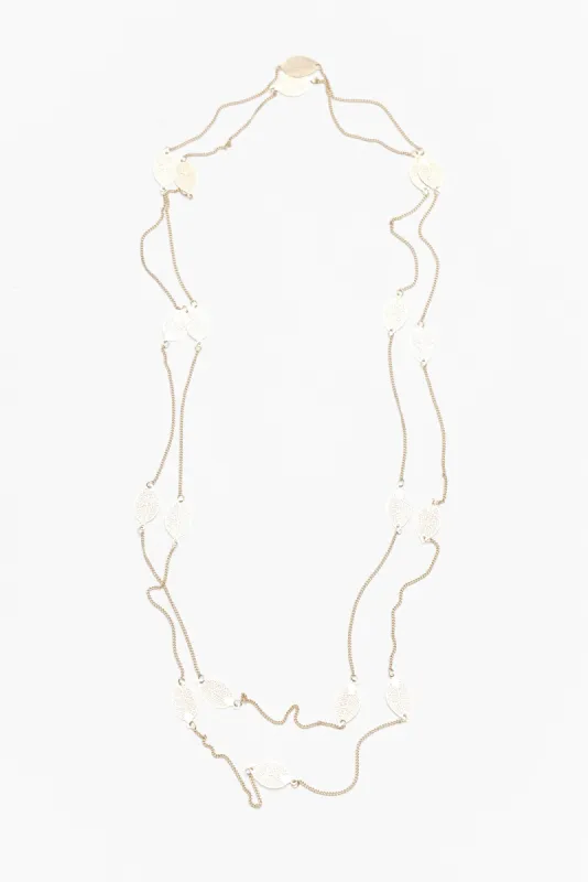 Stem Gold Leaf Fine Chain Necklace sold by Blue Bungalow