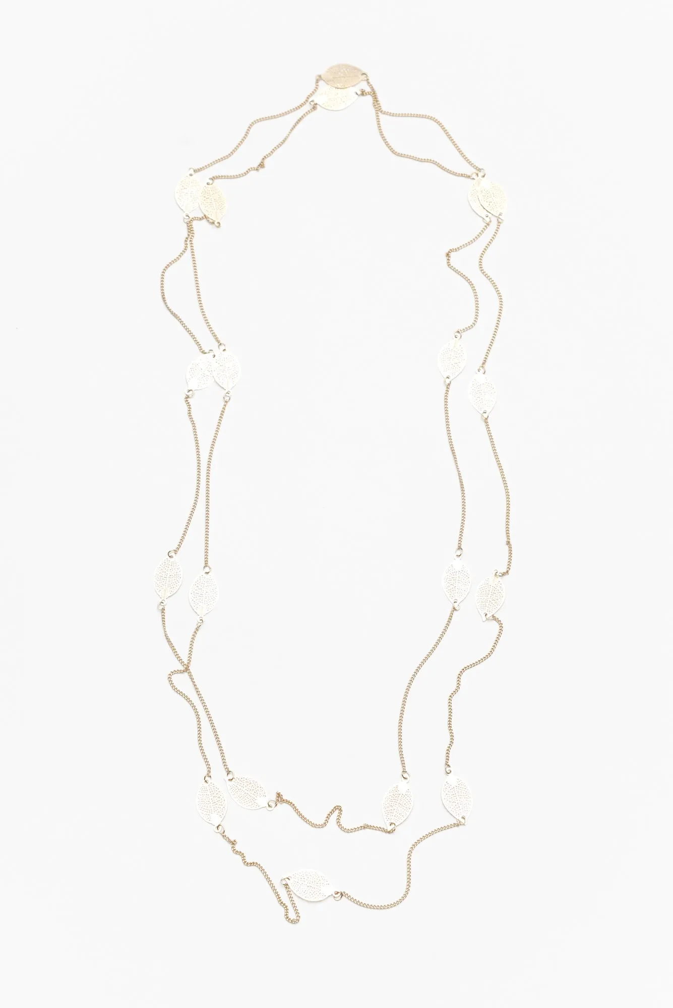 Stem Gold Leaf Fine Chain Necklace sold by Blue Bungalow