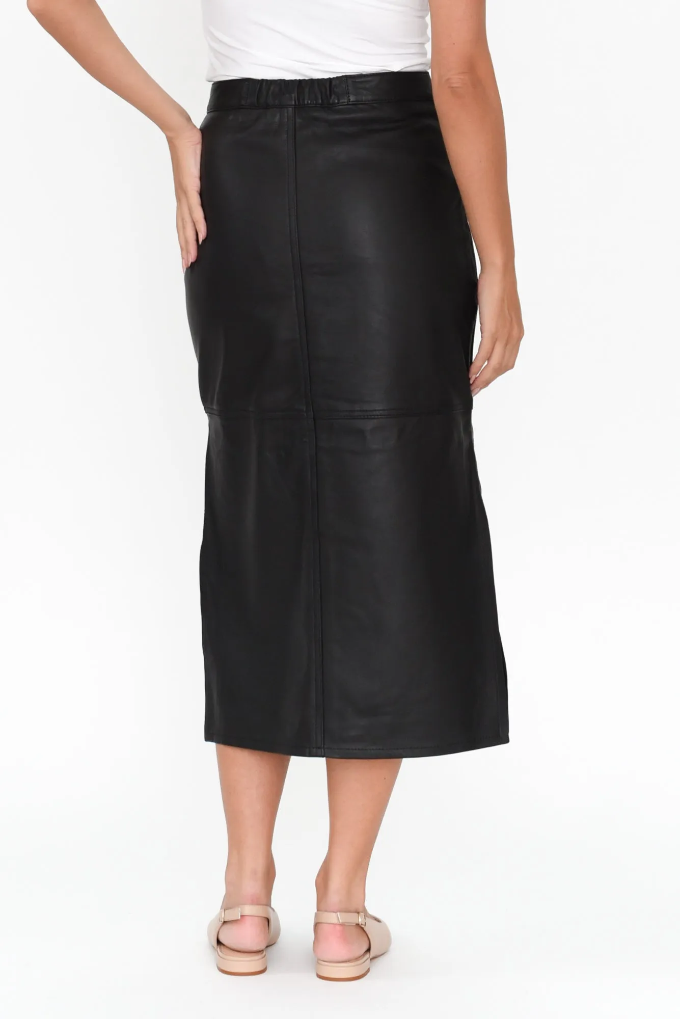 Underground Black Leather Split Skirt sold by Blue Bungalow product image thumbnail 4