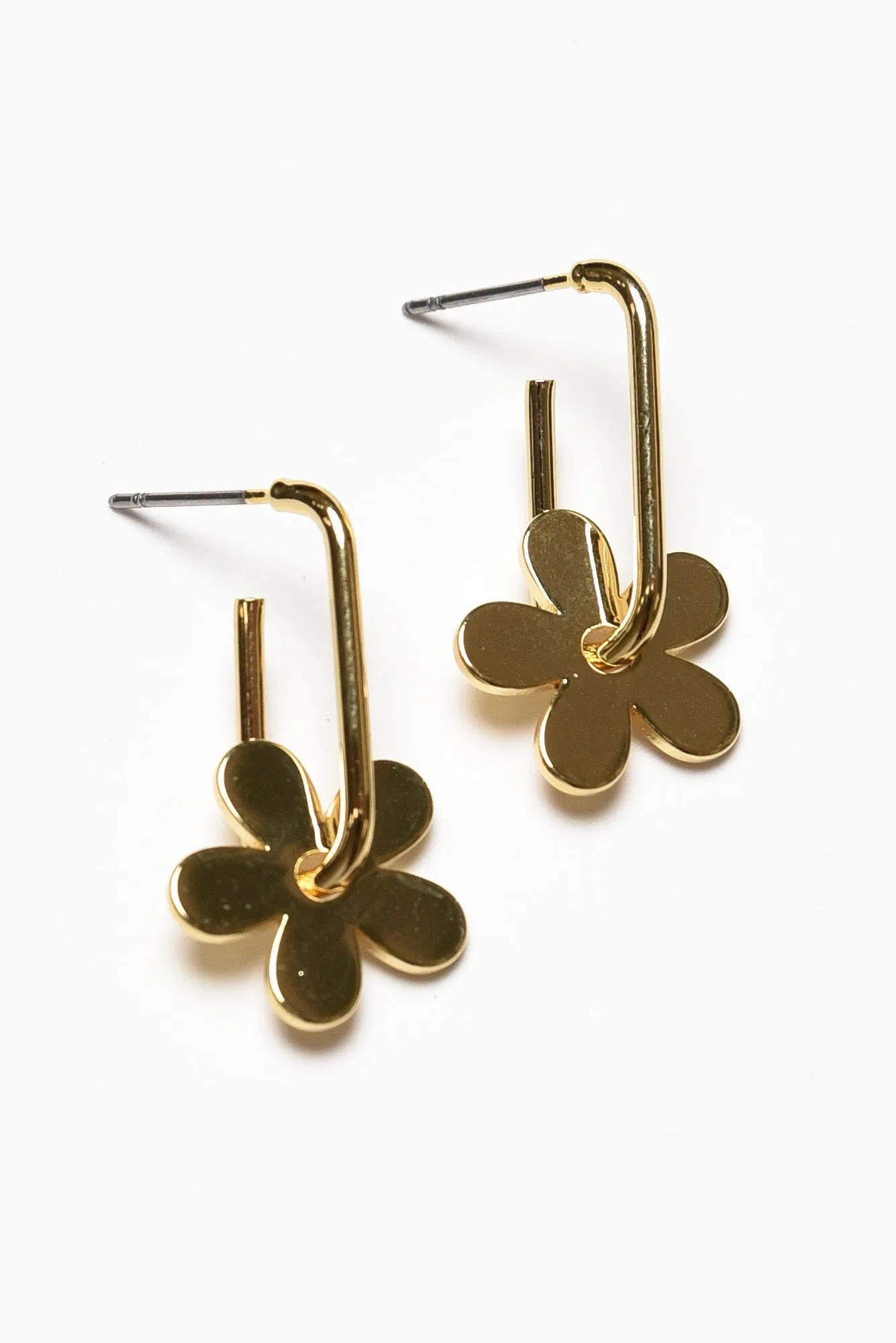 Eve Gold Flower Drop Earrings sold by Blue Bungalow