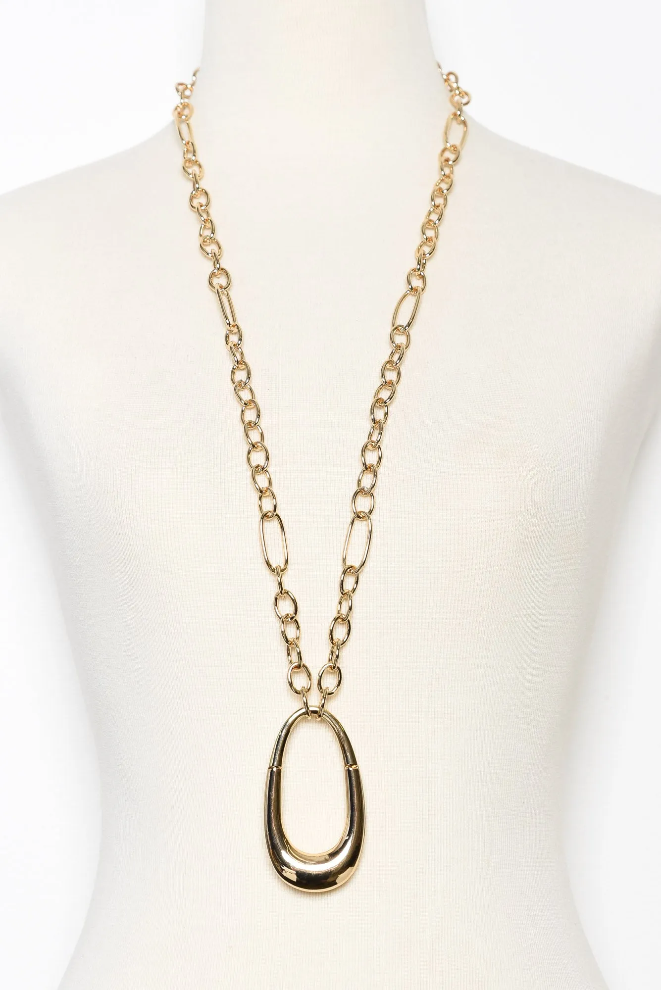 Kerr Gold Oval Pendant Necklace sold by Blue Bungalow product image thumbnail 3