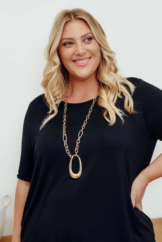 Kerr Gold Oval Pendant Necklace sold by Blue Bungalow