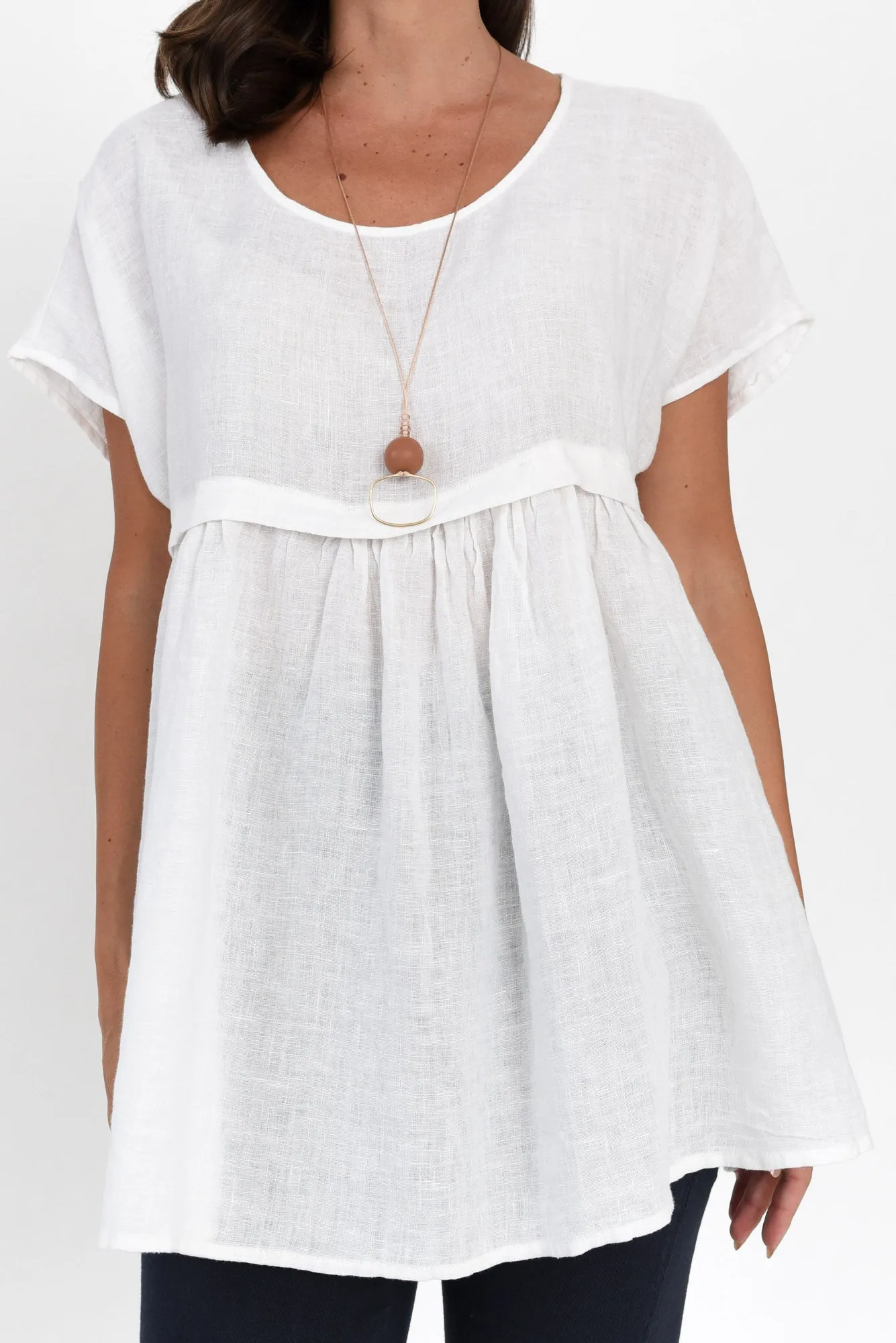 Elden White Linen Top sold by Blue Bungalow product image thumbnail 5