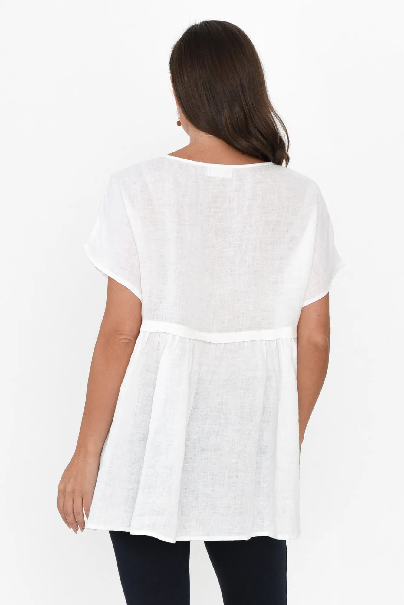 Elden White Linen Top sold by Blue Bungalow product image thumbnail 4