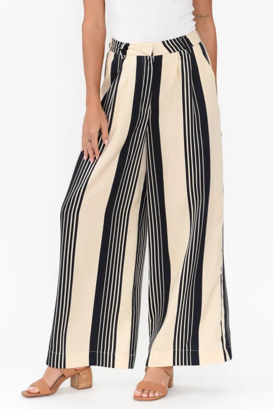 Heartstopper Navy Stripe Lyocell Pants sold by Blue Bungalow