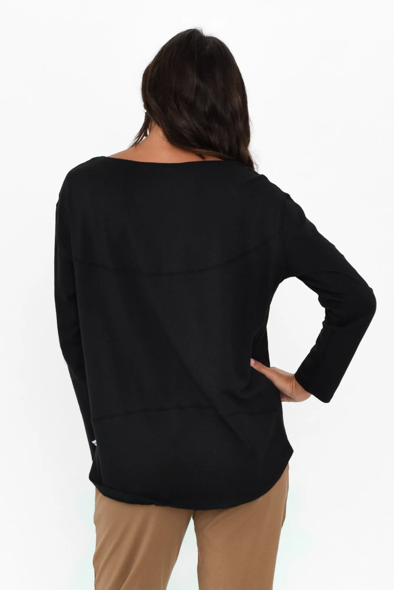 Moya Black Cotton Hi Lo Top sold by Blue Bungalow product image thumbnail 4