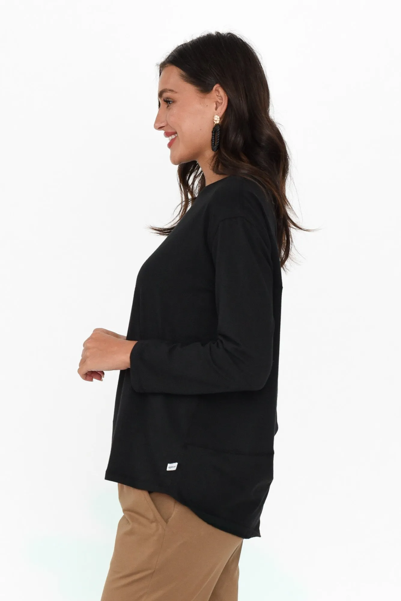 Moya Black Cotton Hi Lo Top sold by Blue Bungalow product image thumbnail 3