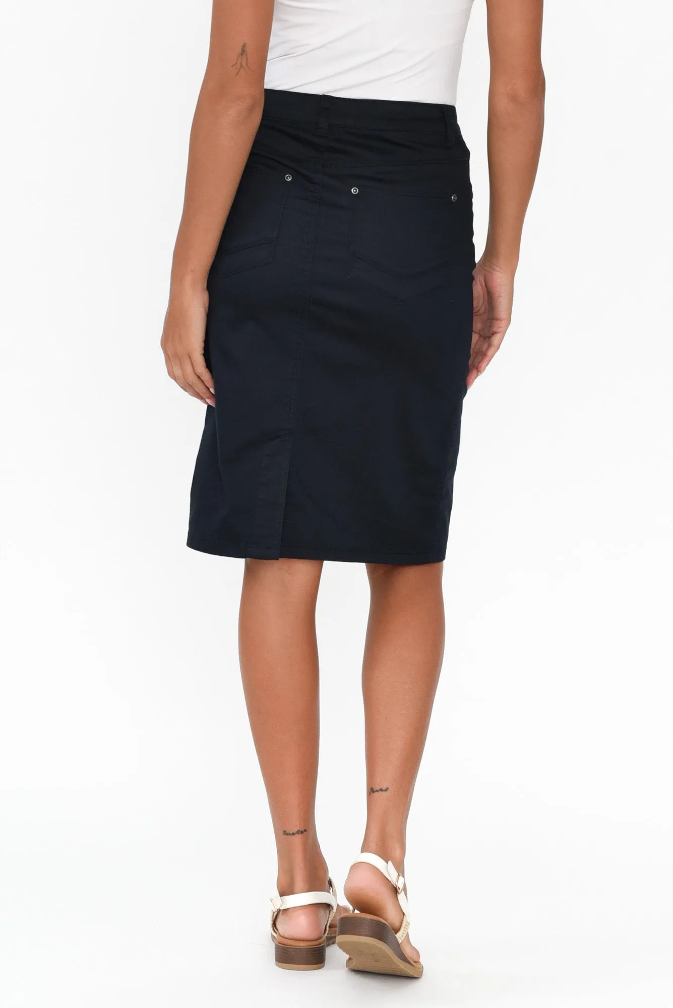 Palin Navy Zip Front Skirt sold by Blue Bungalow product image thumbnail 5