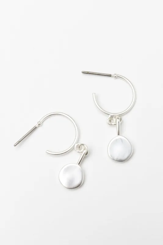 Azula Silver Disc Hoop Earrings sold by Blue Bungalow