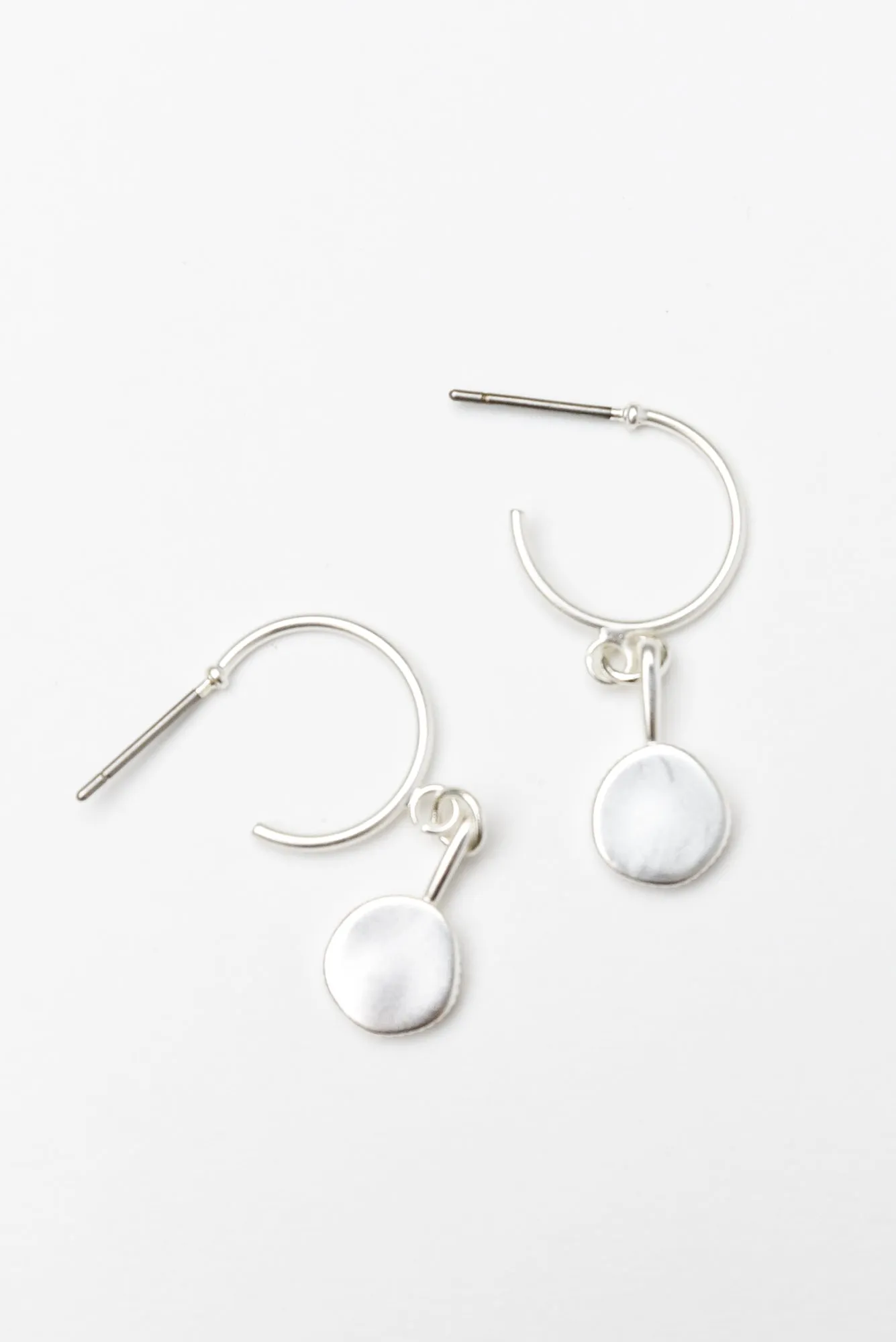 Azula Silver Disc Hoop Earrings sold by Blue Bungalow