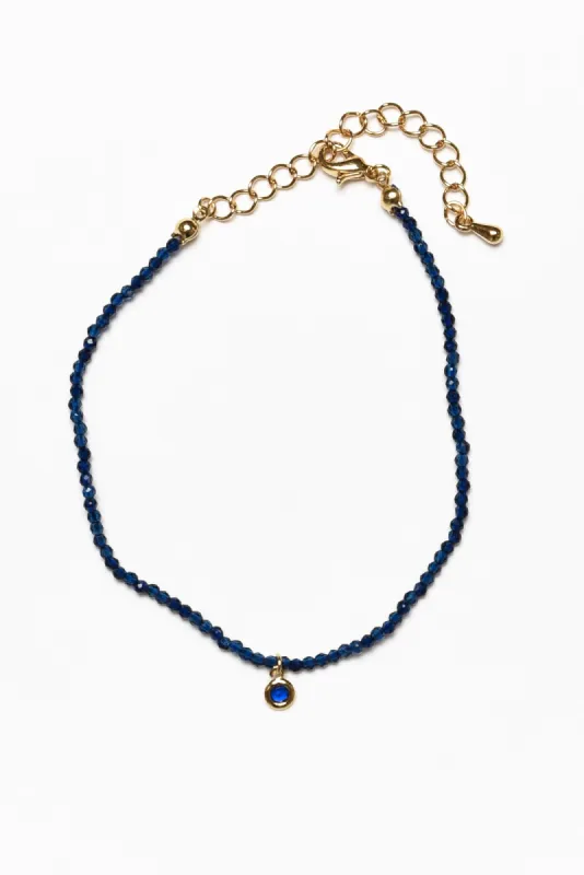Bribie Sapphire Beaded Bracelet sold by Blue Bungalow