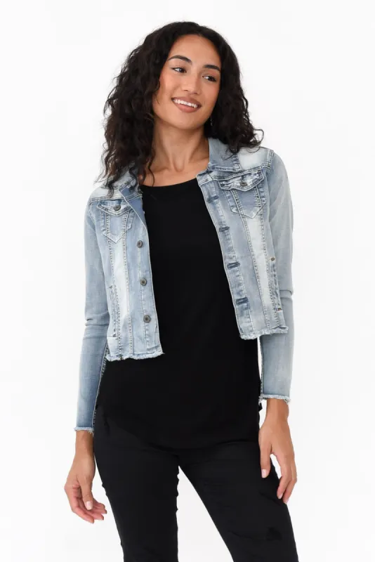 Light Denim Stretch Jacket sold by Blue Bungalow