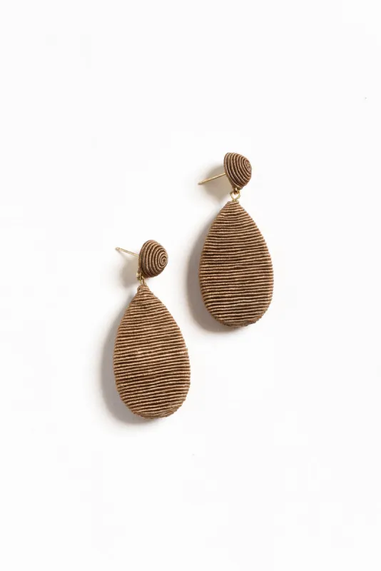 Hailey Taupe Teardrop Earrings sold by Blue Bungalow