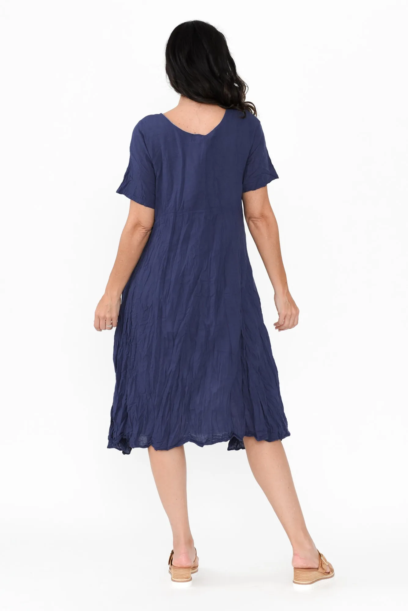Wilton Navy Cotton Pocket Dress sold by Blue Bungalow product image thumbnail 4