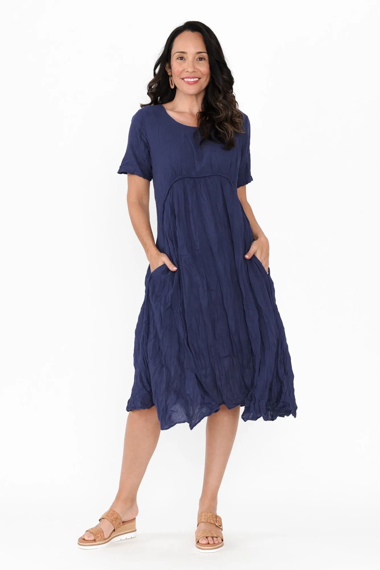 Wilton Navy Cotton Pocket Dress sold by Blue Bungalow product image thumbnail 2