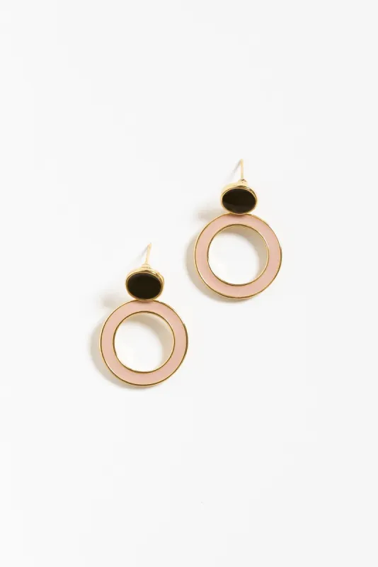 Mosley Blush Circle Drop Earrings sold by Blue Bungalow
