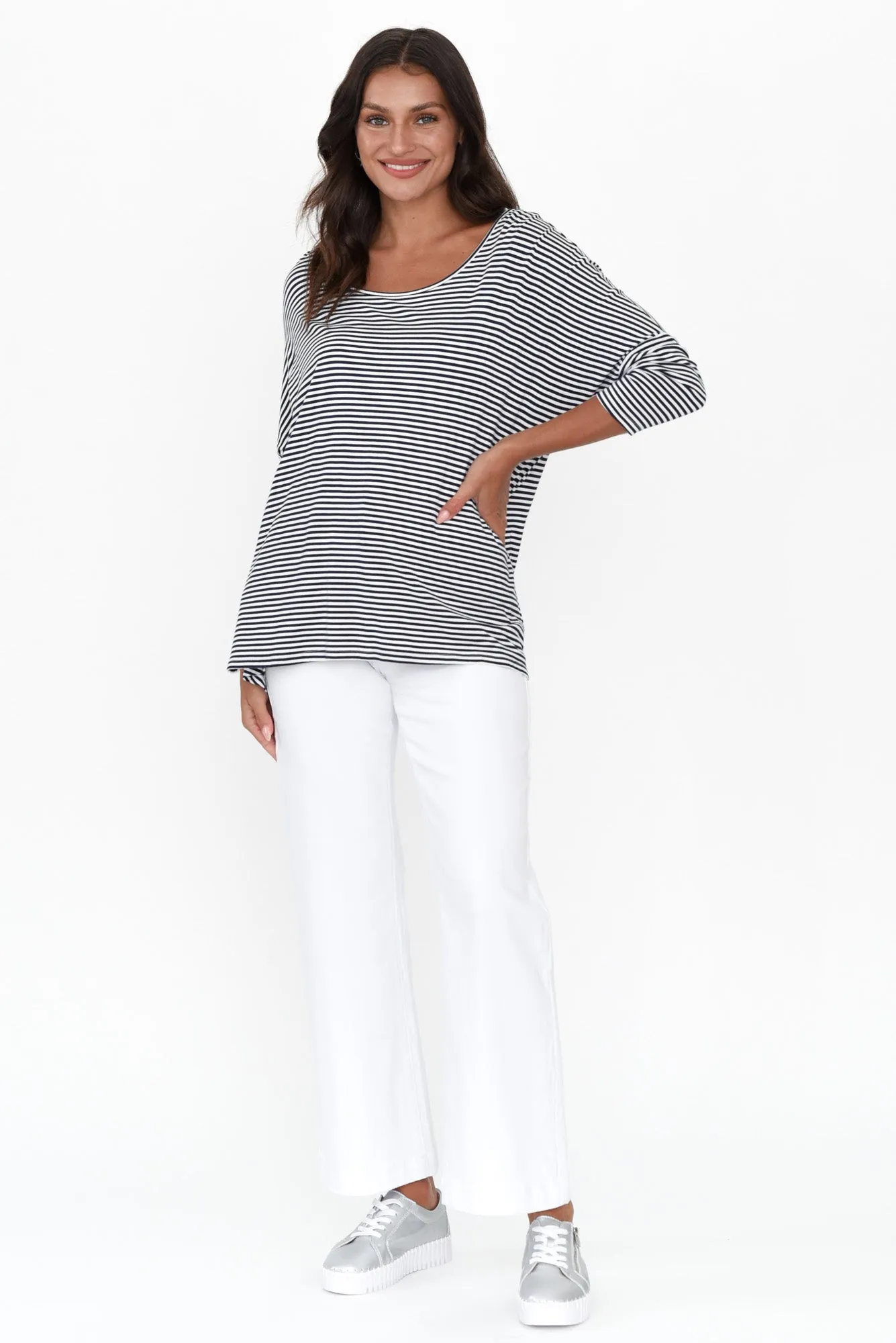 Retro White Wide Leg Jeans sold by Blue Bungalow product image thumbnail 3