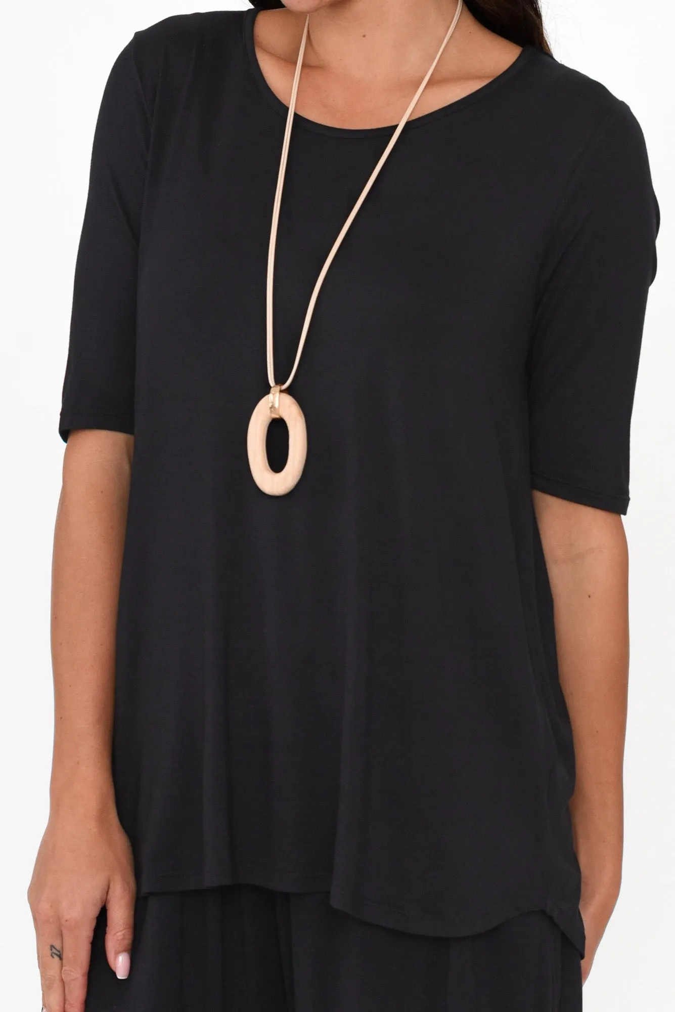 Maya Black Half Sleeve Tee sold by Blue Bungalow product image thumbnail 5