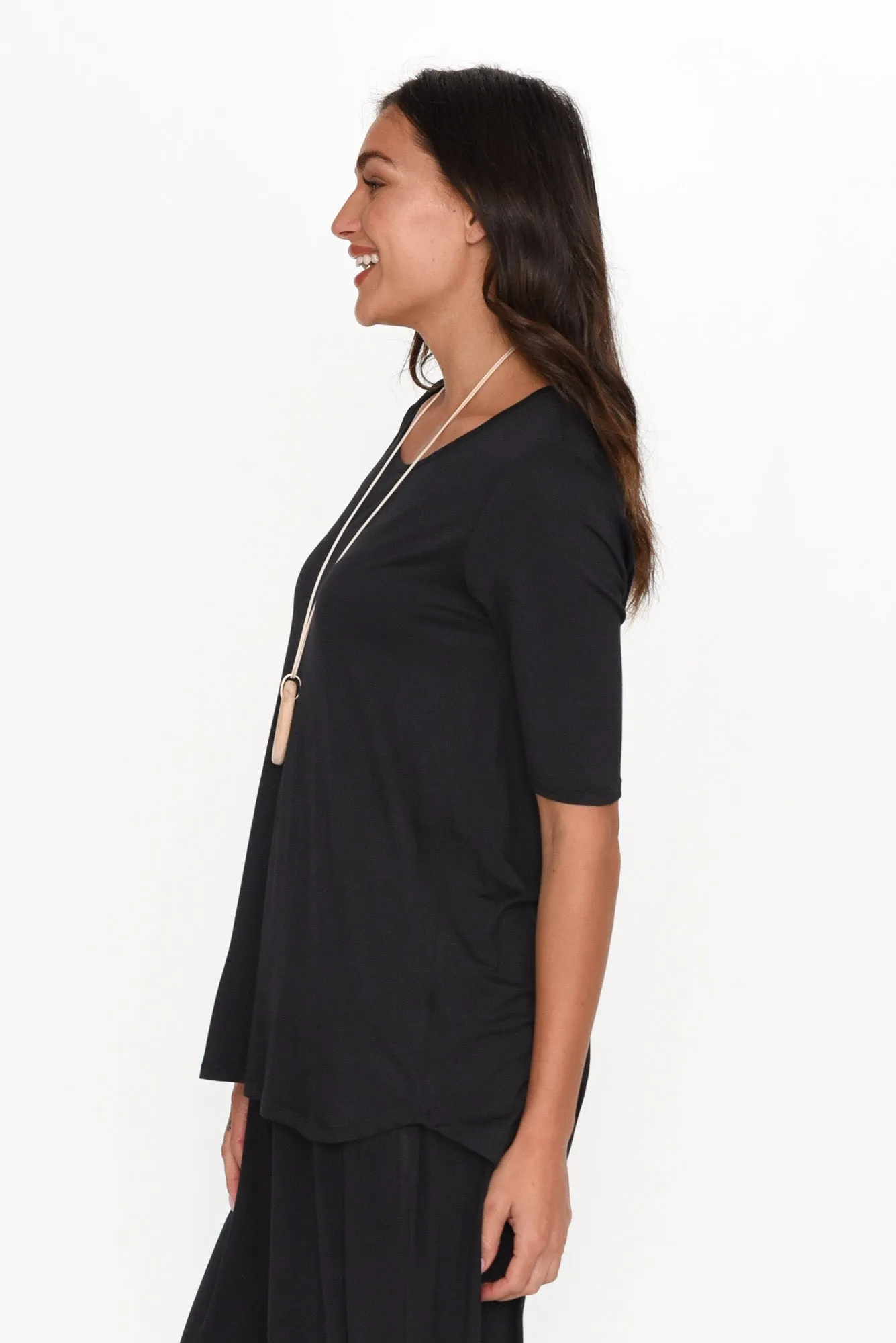 Maya Black Half Sleeve Tee sold by Blue Bungalow product image thumbnail 3