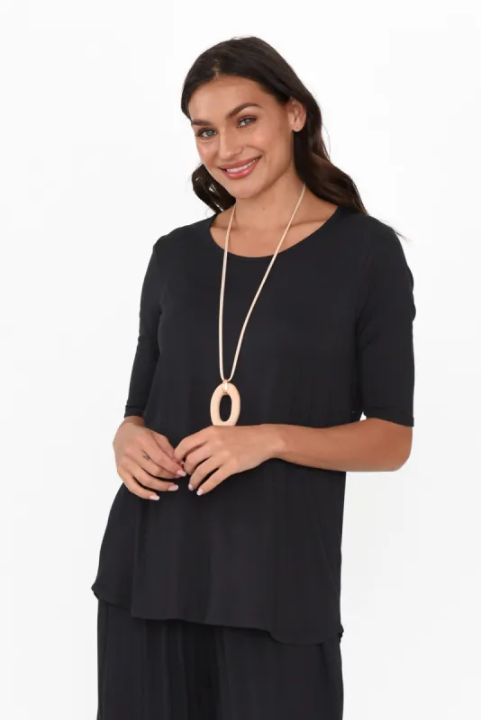 Maya Black Half Sleeve Tee sold by Blue Bungalow