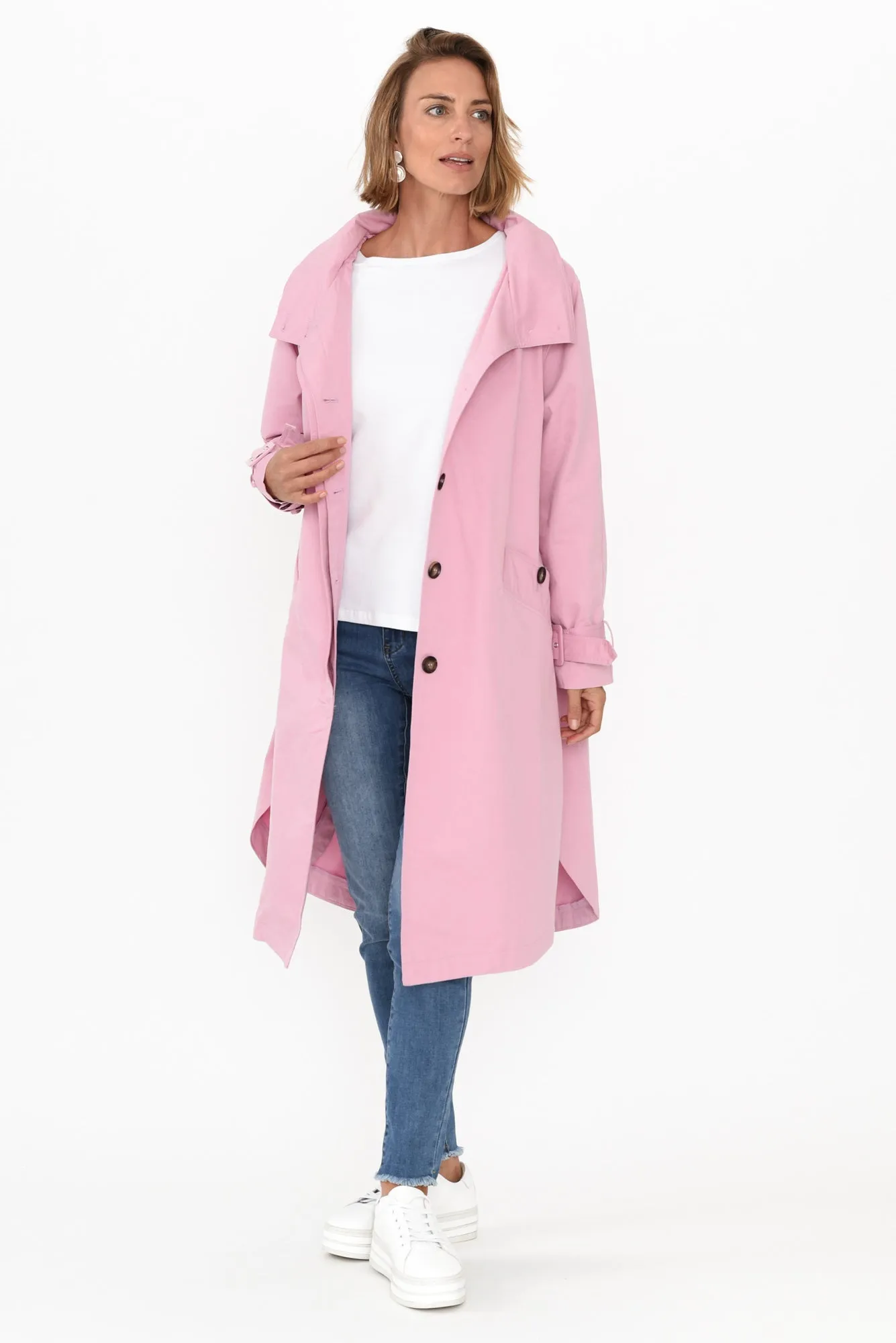 Rosalia Pink Trench Coat sold by Blue Bungalow