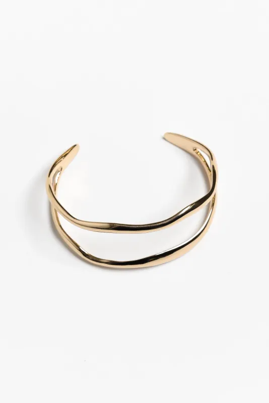 Suzette Gold Wavy Cuff sold by Blue Bungalow