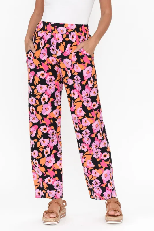 Rosella Pink Bloom Bamboo Pants sold by Blue Bungalow