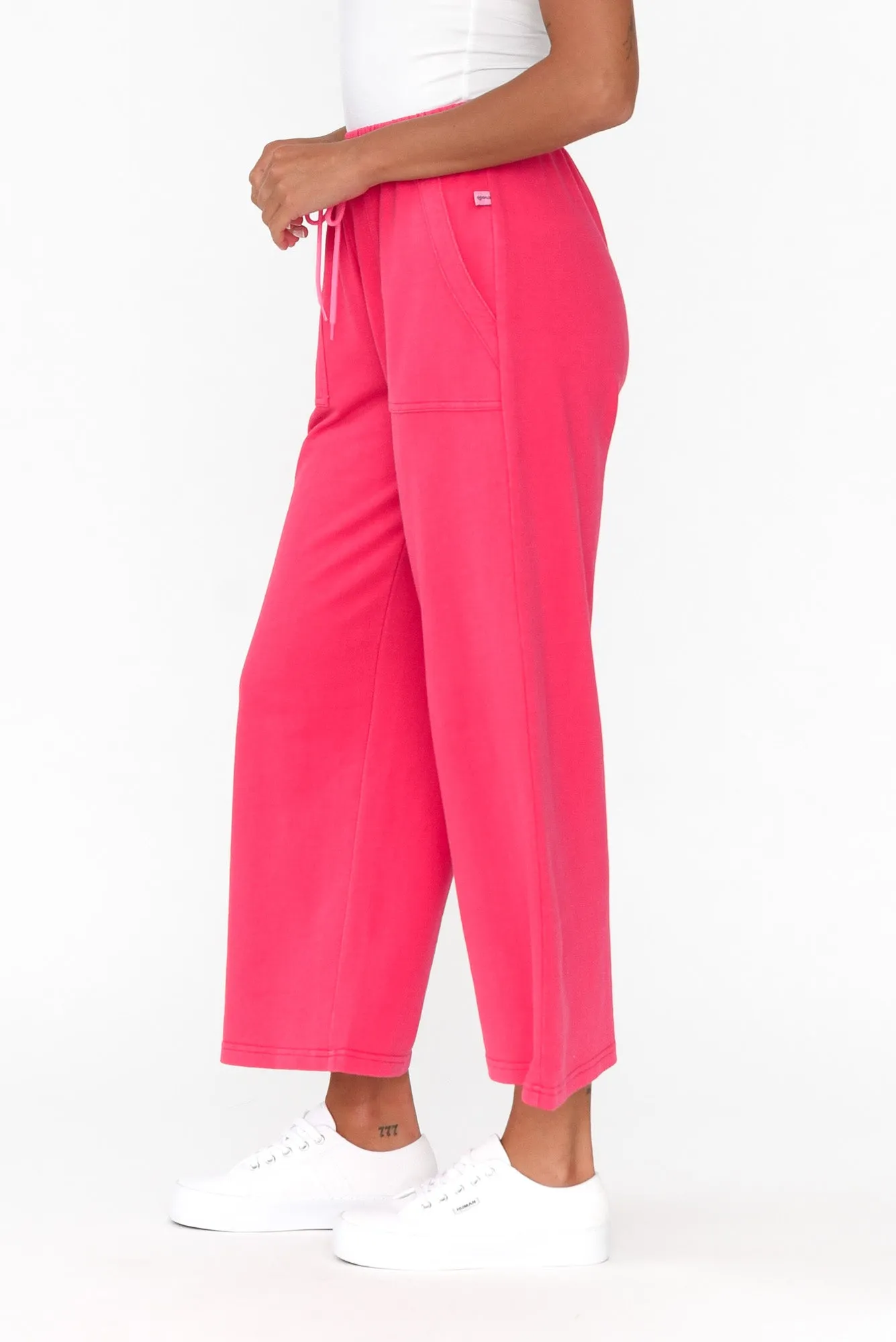 Mariam Hot Pink Relaxed Track Pants sold by Blue Bungalow product image thumbnail 3