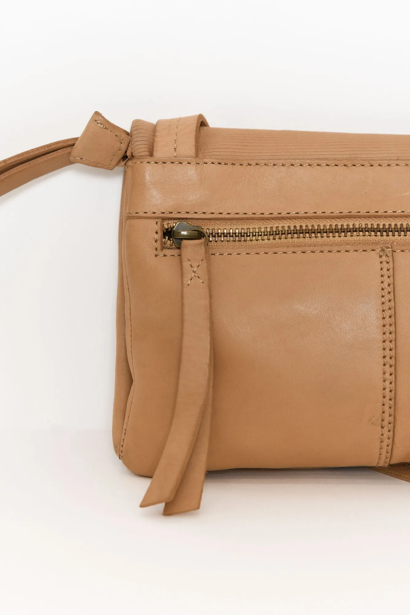 Georgia Tan Leather Crossbody Bag sold by Blue Bungalow product image thumbnail 2