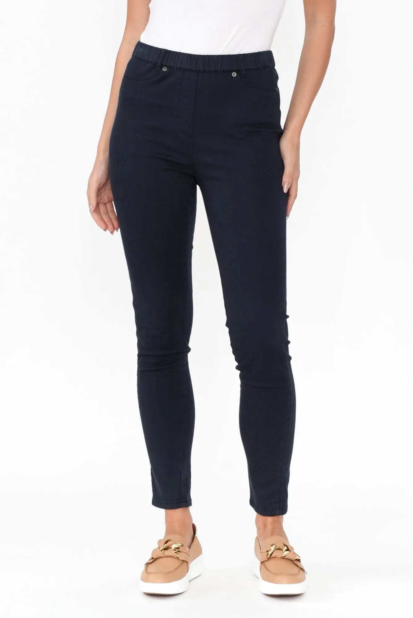Reed Navy Stretch Cotton Pants sold by Blue Bungalow
