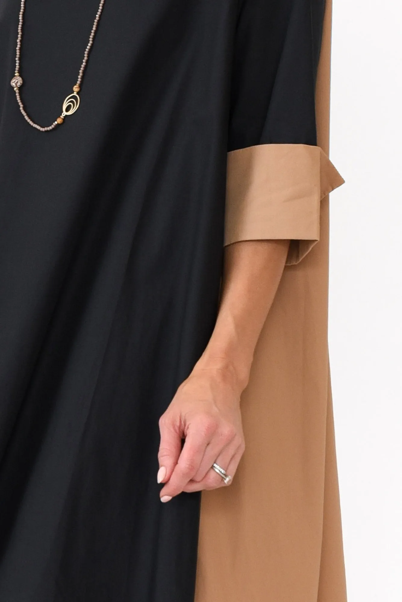 Dancy Black Splice Cotton Dress sold by Blue Bungalow product image thumbnail 4