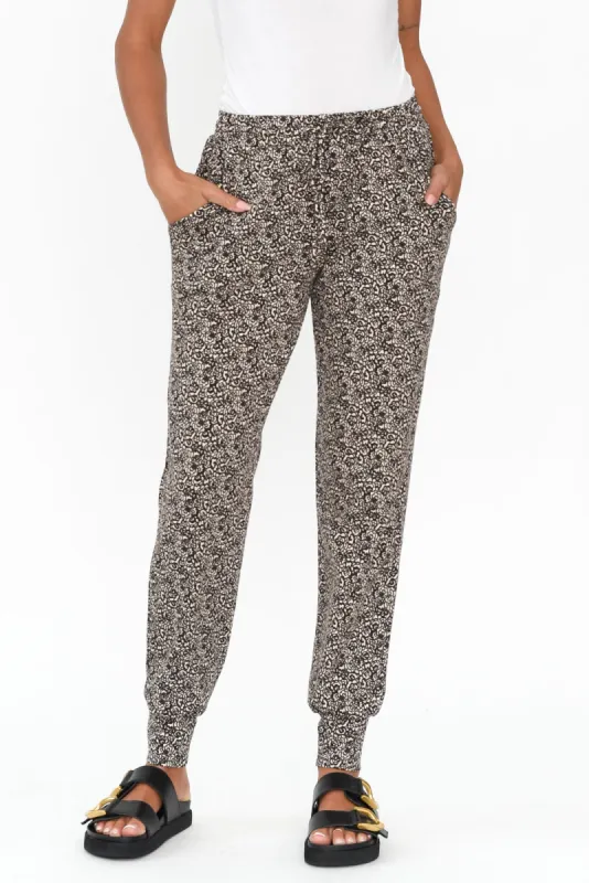 Brown Abstract Cotton Everyday Tie Pants sold by Blue Bungalow