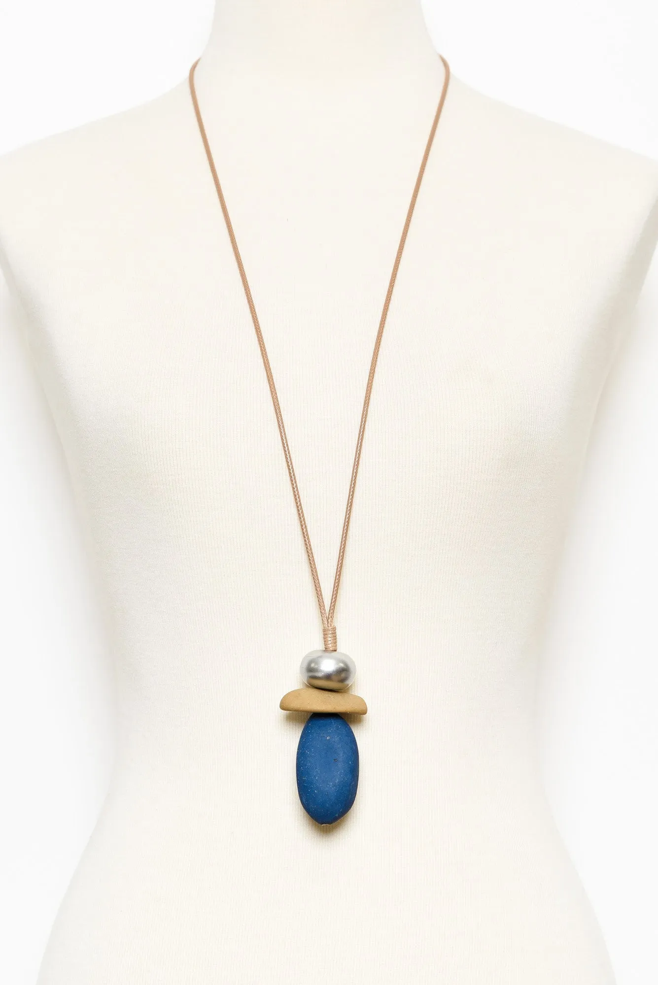Agnew Blue Stone Pendant Necklace sold by Blue Bungalow product image thumbnail 2