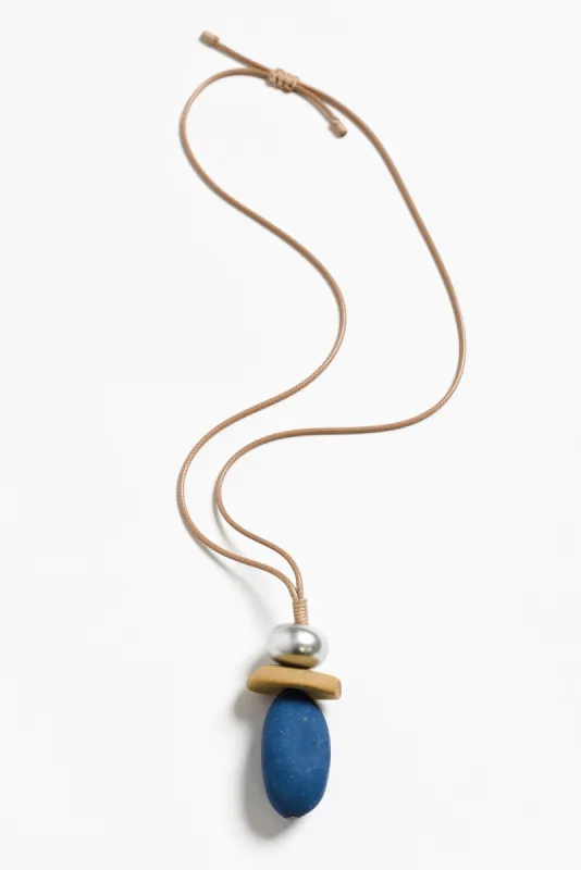 Agnew Blue Stone Pendant Necklace sold by Blue Bungalow