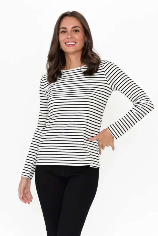 Newport Black Stripe Cotton Top sold by Blue Bungalow