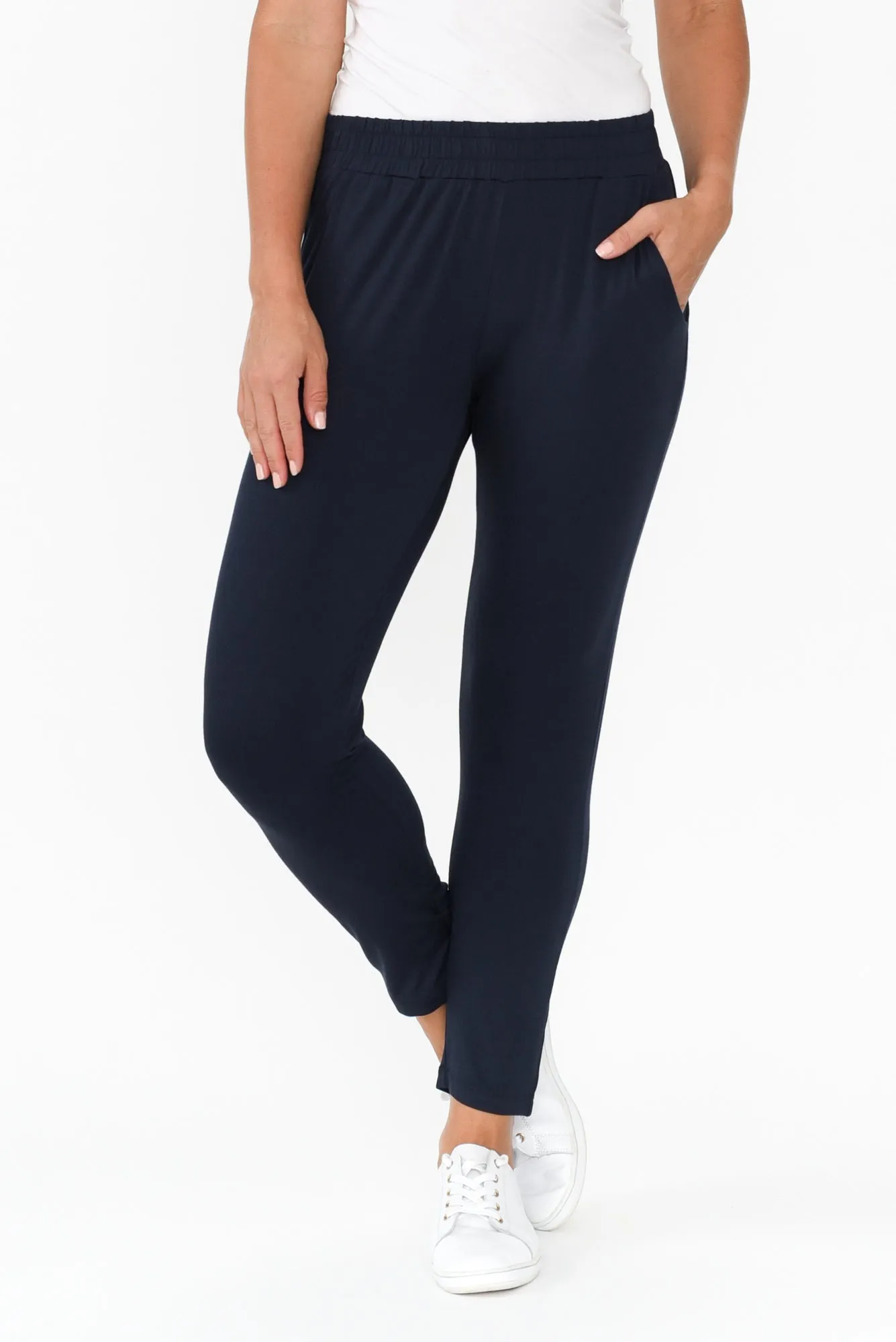 Percy Dark Navy Bamboo Pocket Pants sold by Blue Bungalow